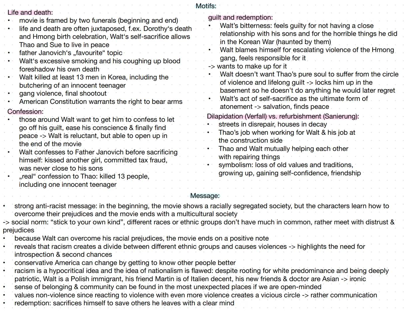 Gran Torino

Basic information:
- drama film, released in 2008, directed by Clint Eastwood
- set in a formerly white, working-class neighbou