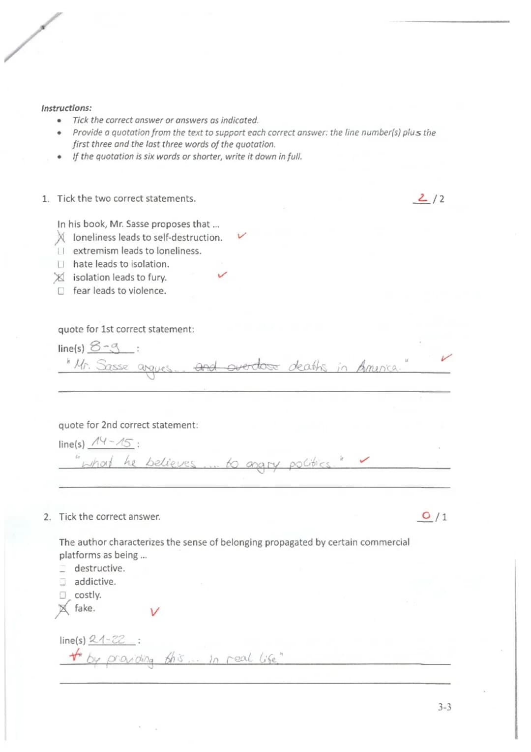 5
10
15
20
25
30
35
Part 1: Reading Comprehension
According to a recent large-scale survey from the health care provider Cigna, most America