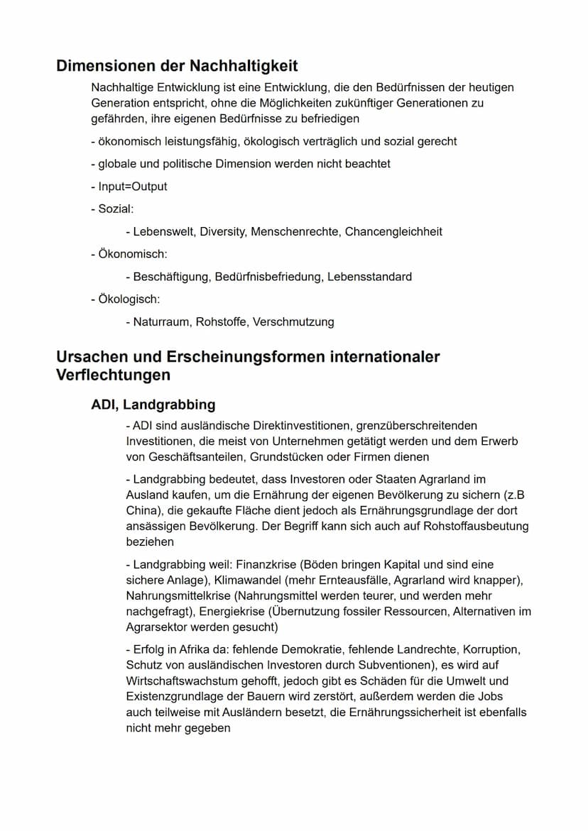 Erdkunde
gA
Semester 2
-Afrika südlich der Sahara - Inhaltsverzeichnis
Dimensionen der Nachhaltigkeit..
Ursachen und Erscheinungsformen inte