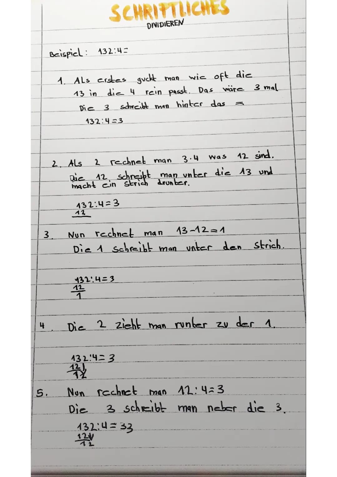 Schriftliches dividieren 