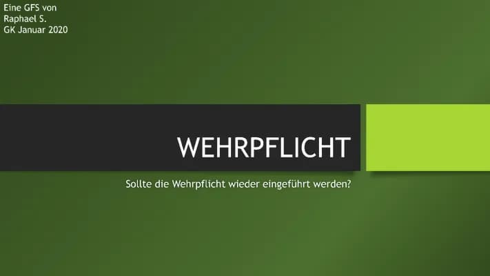 Know Sollte die Wehrpflicht in Deutschland wieder eingeführt werden? thumbnail