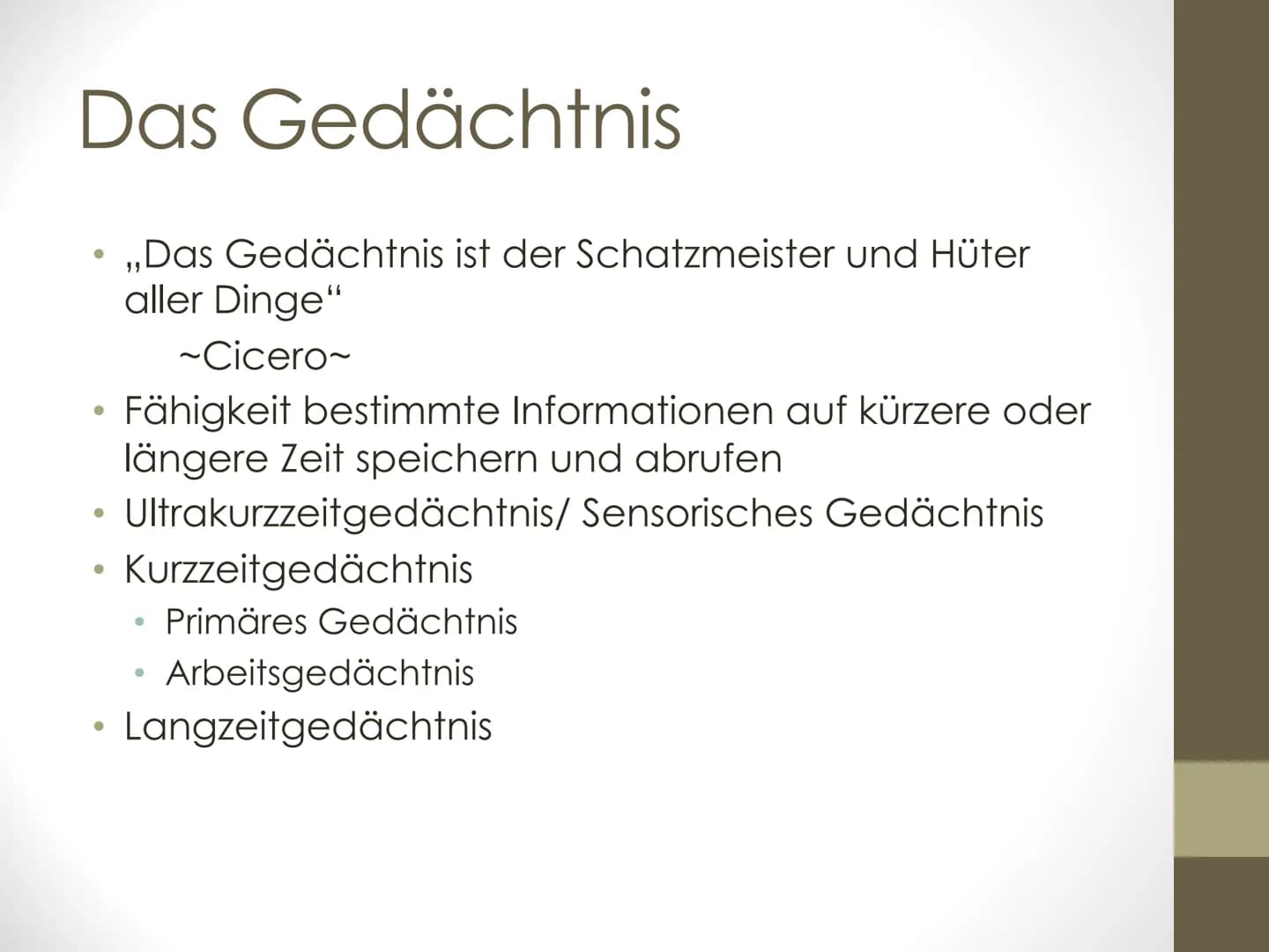 GFS Biologie
Das Gehirn:
➤ Milliarden
Nervenzellen
und Billionen
Synapsen
bilden Netzwerk
aus Information
und
Kommunikation
In vier Bereiche