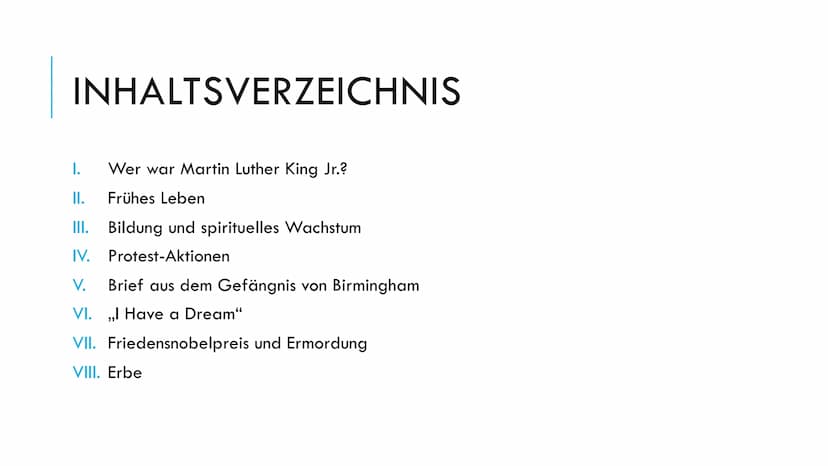 Martin Luther King Jr.
1) Wer war Martin Luther King Jr.?
Martin Luther King Jr. war der Anführer der Bürgerrechtsbewegung in
Amerika. Er wa