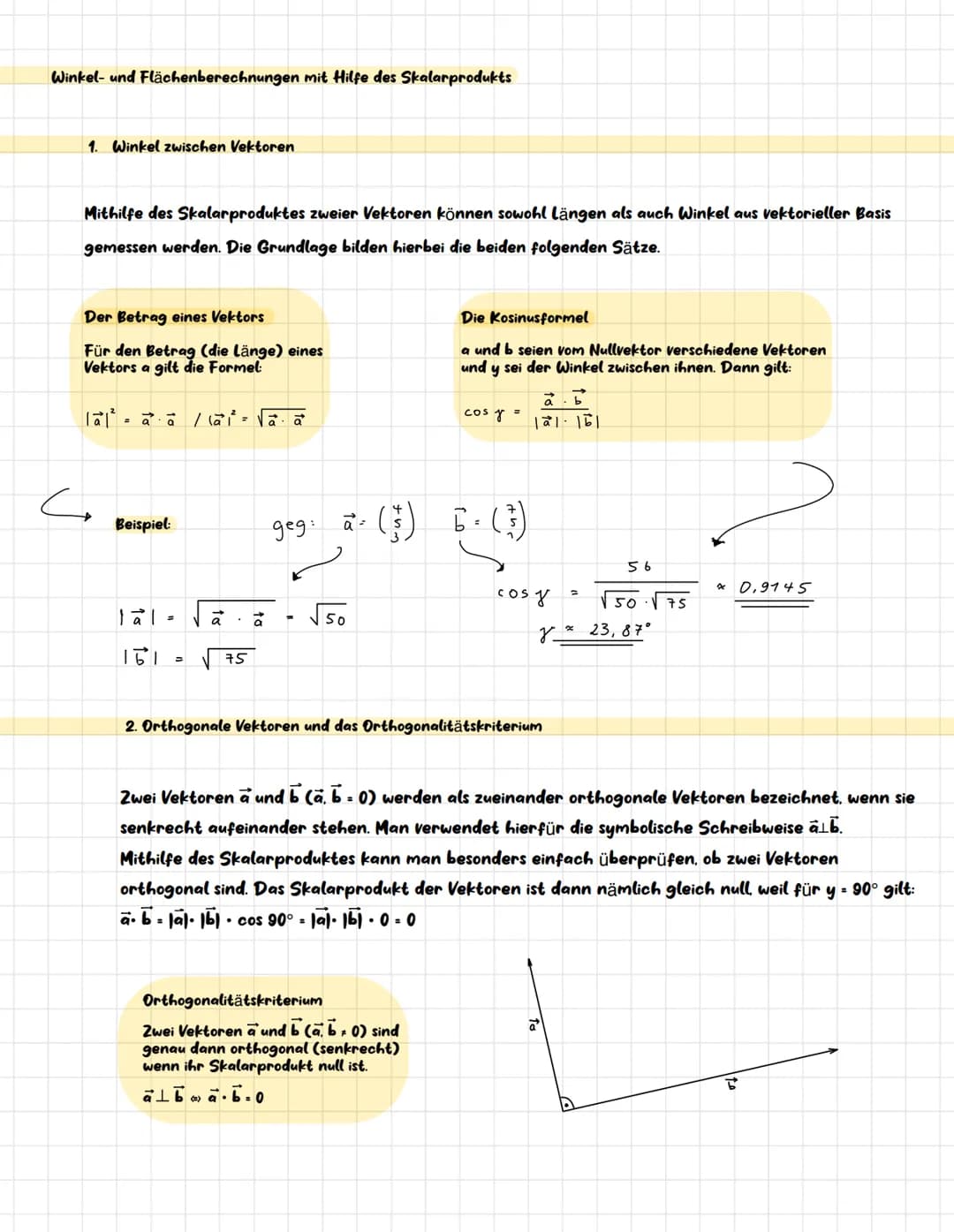 2
Das Skalarprodukt - einfach erklärt!
3
Definition: Mit dem Skalarprodukt kannst du zwei Vektoren miteinander multiplizieren, die gleich gr