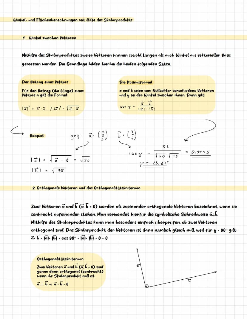 2
Das Skalarprodukt - einfach erklärt!
3
Definition: Mit dem Skalarprodukt kannst du zwei Vektoren miteinander multiplizieren, die gleich gr