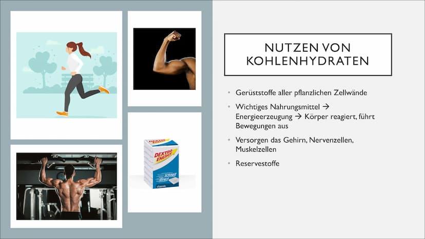 KOHLENHYDRATE Came
GLIEDERUNG
●
●
●
●
●
Was sind Kohlenhydrate?
Was ist deren Nutzen?
Kategorisierung
Wo Kommen Kohlenhydrate vor?
Wie sind 