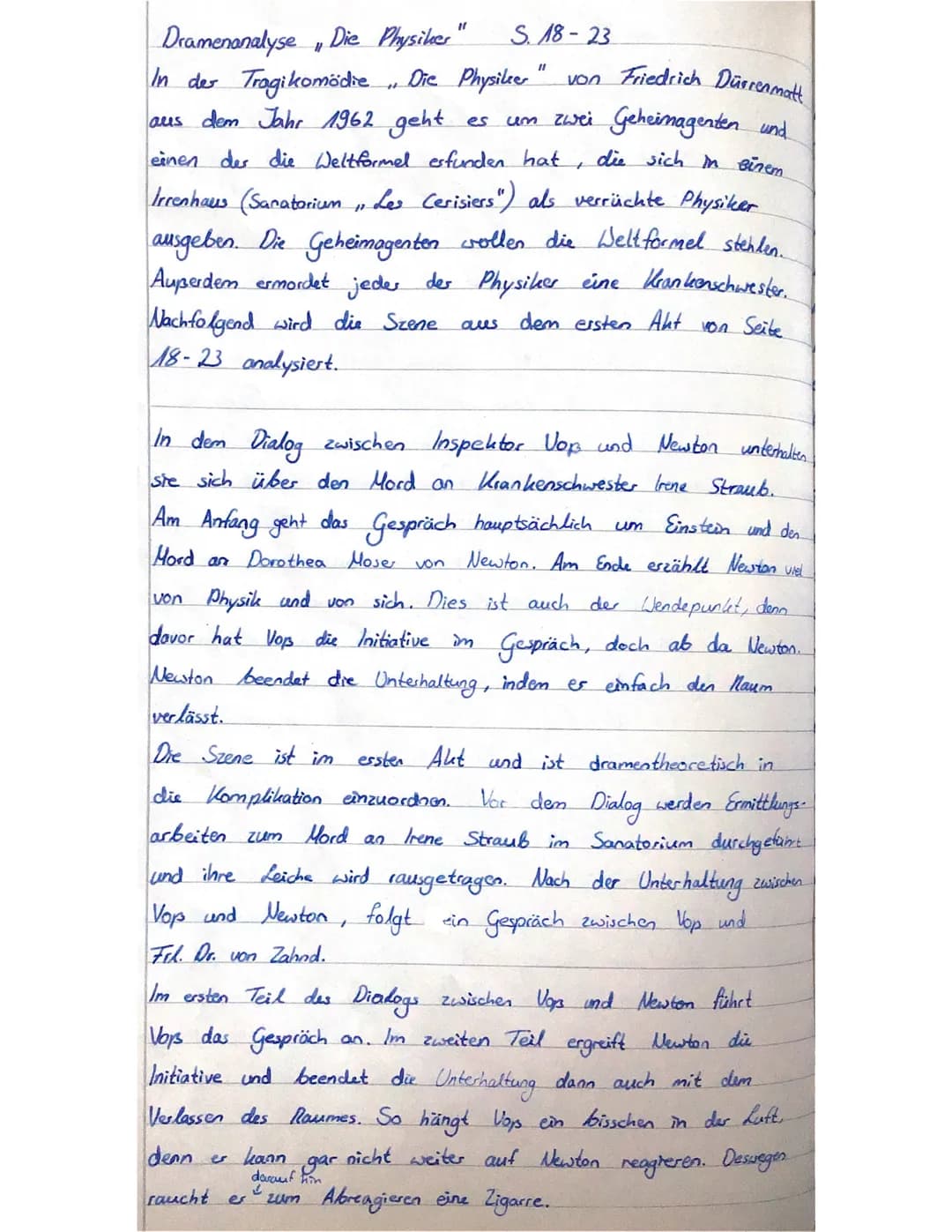 Dramenanalyse, Die Physiker" S. 18-23
und
In der Tragikomödie. Die Physiker
aus dem Jahr 1962 geht. es um zwei Geheimagenten
einen der die W