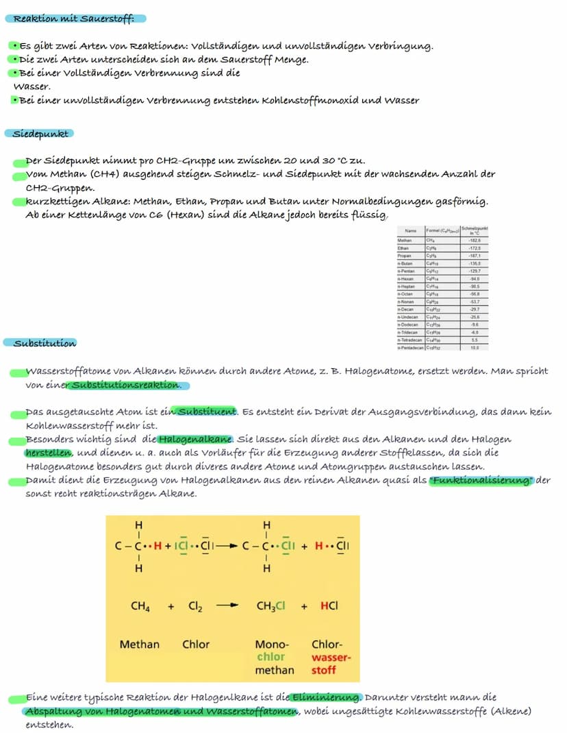 Bau der Alkane
Alkane sind die einfachsten Kohlenwasserstoffe und bestehen nur aus den Elementen Kohlenstoff und
wasserstoff. In den Alkanen