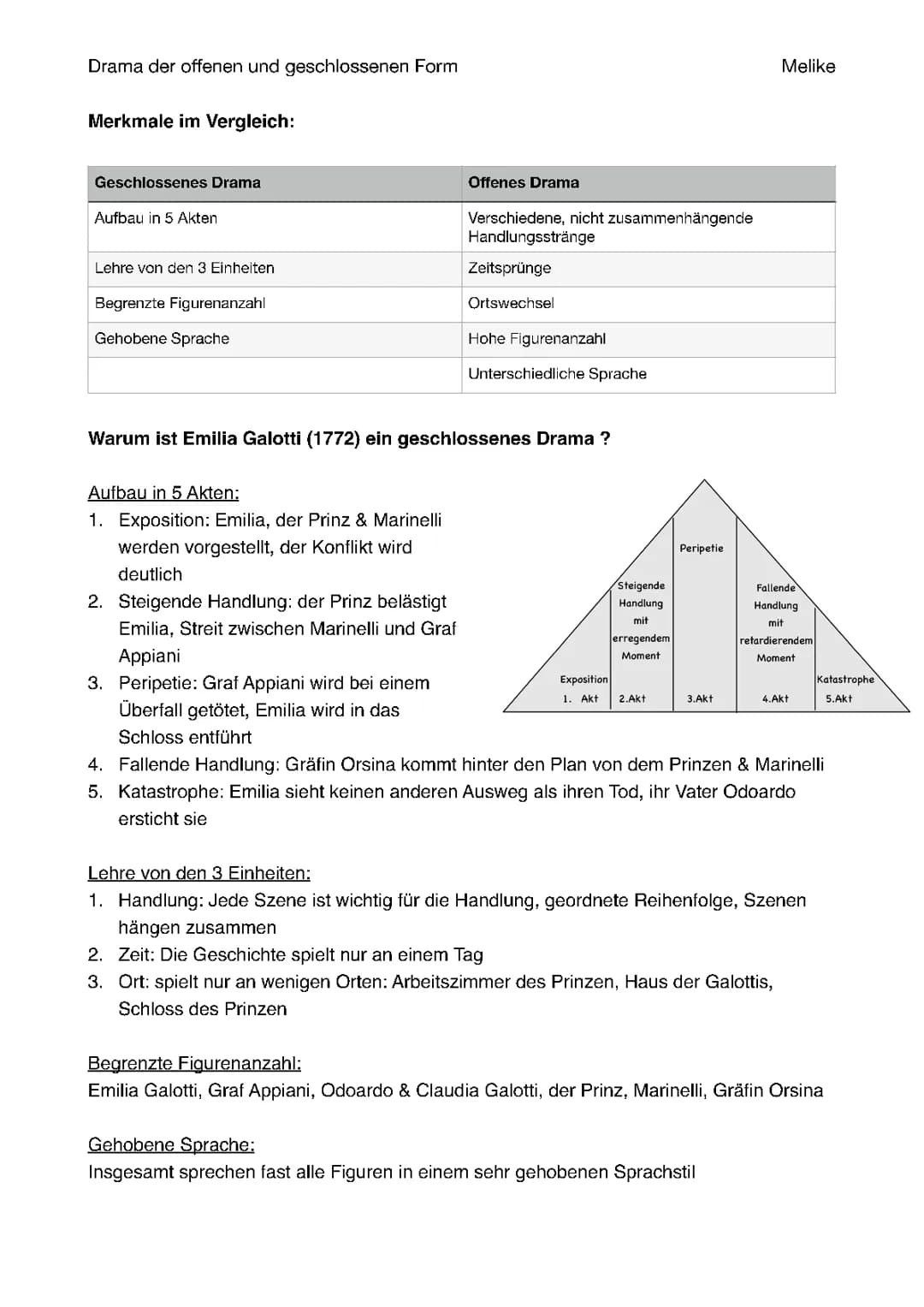 Handout Drama der geschlossenen und offenen Form (Woyzeck, Emilia Galotti)