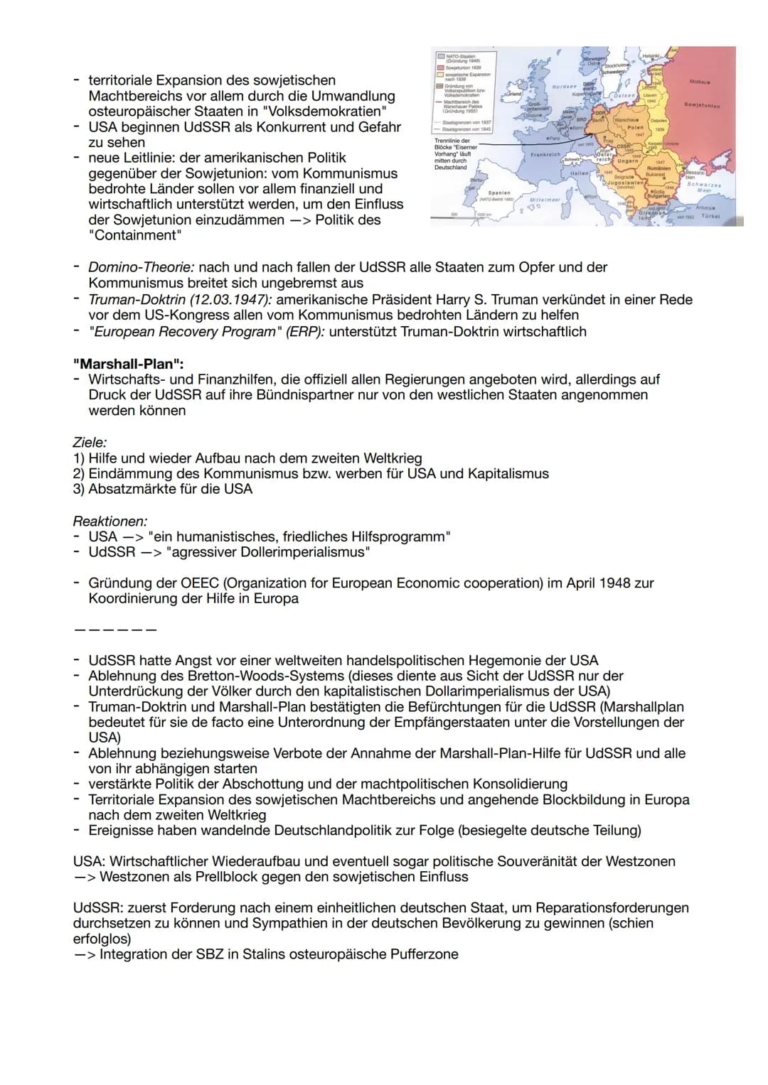 Lernzettel der 2. Geschichtsklausur Q2
Nachkriegszeit
Kapitulation Deutschlands am 8.Mai 1945 -> Ende 2. Weltkrieg
- im Krieg noch gemeinsam