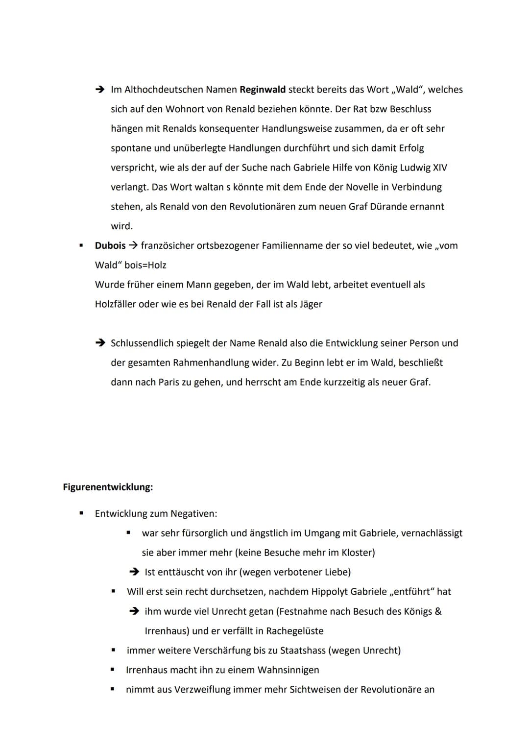 Charakterisierung Renald:
Waise (Eltern sind bereits gestorben)
älterer Bruder von Gabriele
➜übernimmt Vaterrolle & beschützt, behütet sie
N