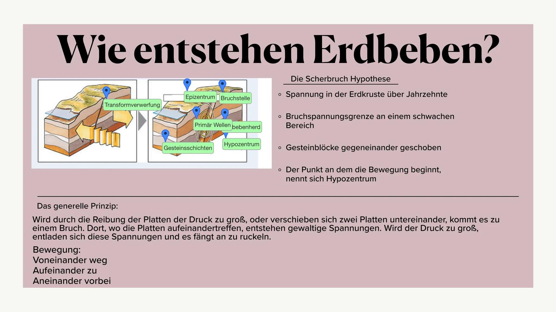 Erdbeben
Anna Sophie Paschilke Was sind
Erdbeben?
Erdbeben sind messbare
Erschütterungen an der
Oberfläche. Meist sind die
schwach und werde