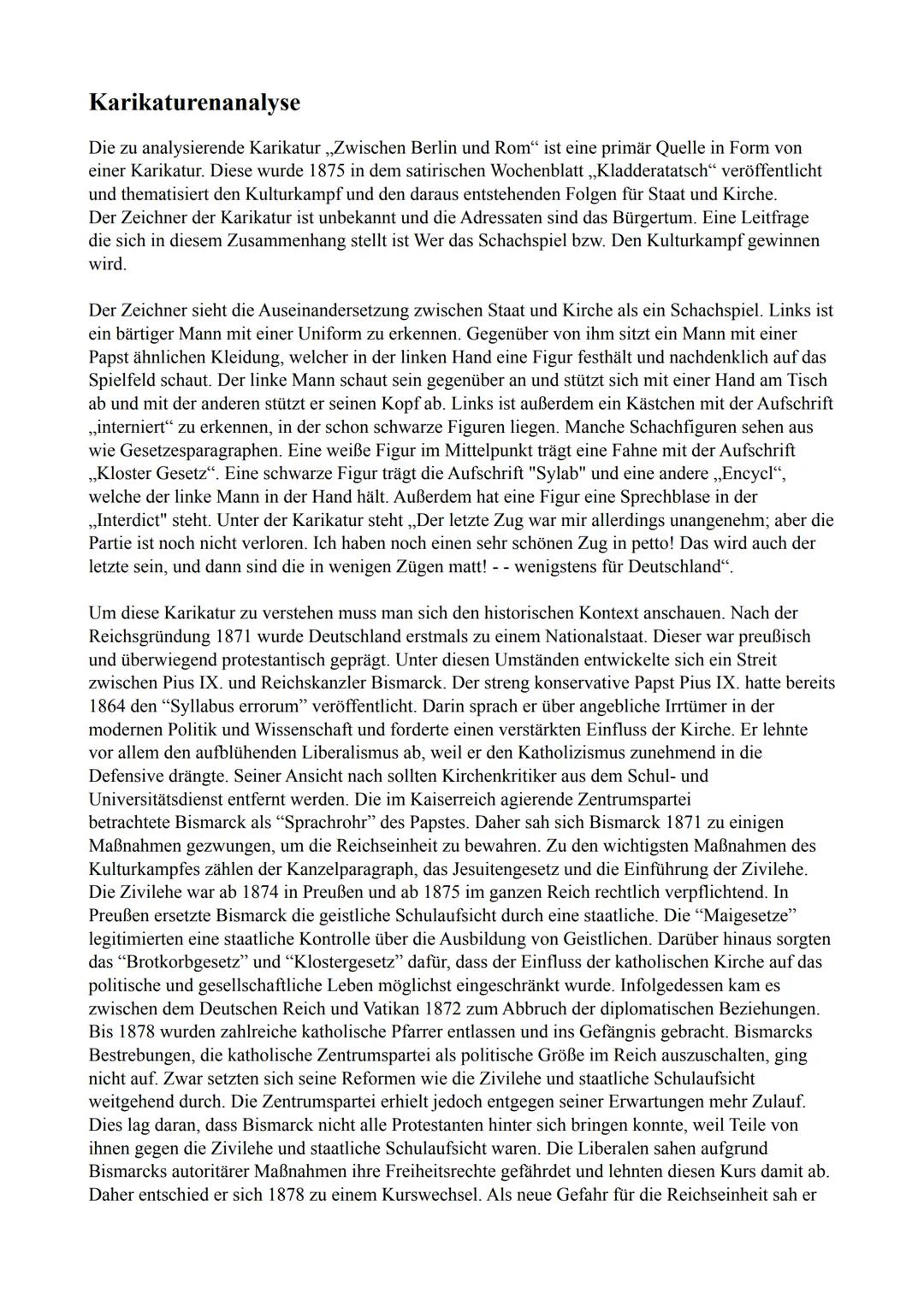 # Karikaturenanalyse

Die zu analysierende Karikatur „Zwischen Berlin und Rom" ist eine primär Quelle in Form von
einer Karikatur. Diese wur
