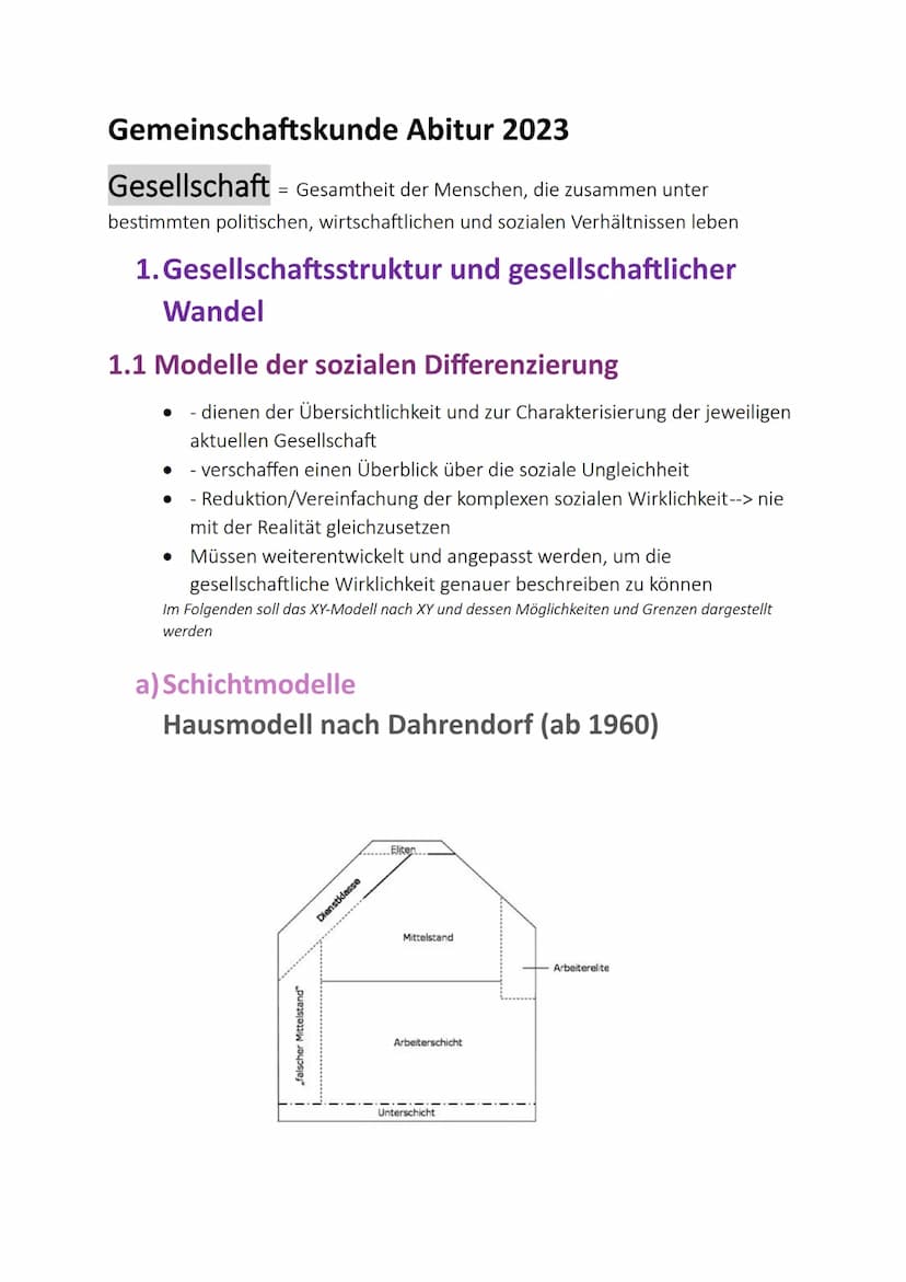  Gemeinschaftskunde Abitur 2023
Gesellschaft =
= Gesamtheit der Menschen, die zusammen unter
bestimmten politischen, wirtschaftlichen und so