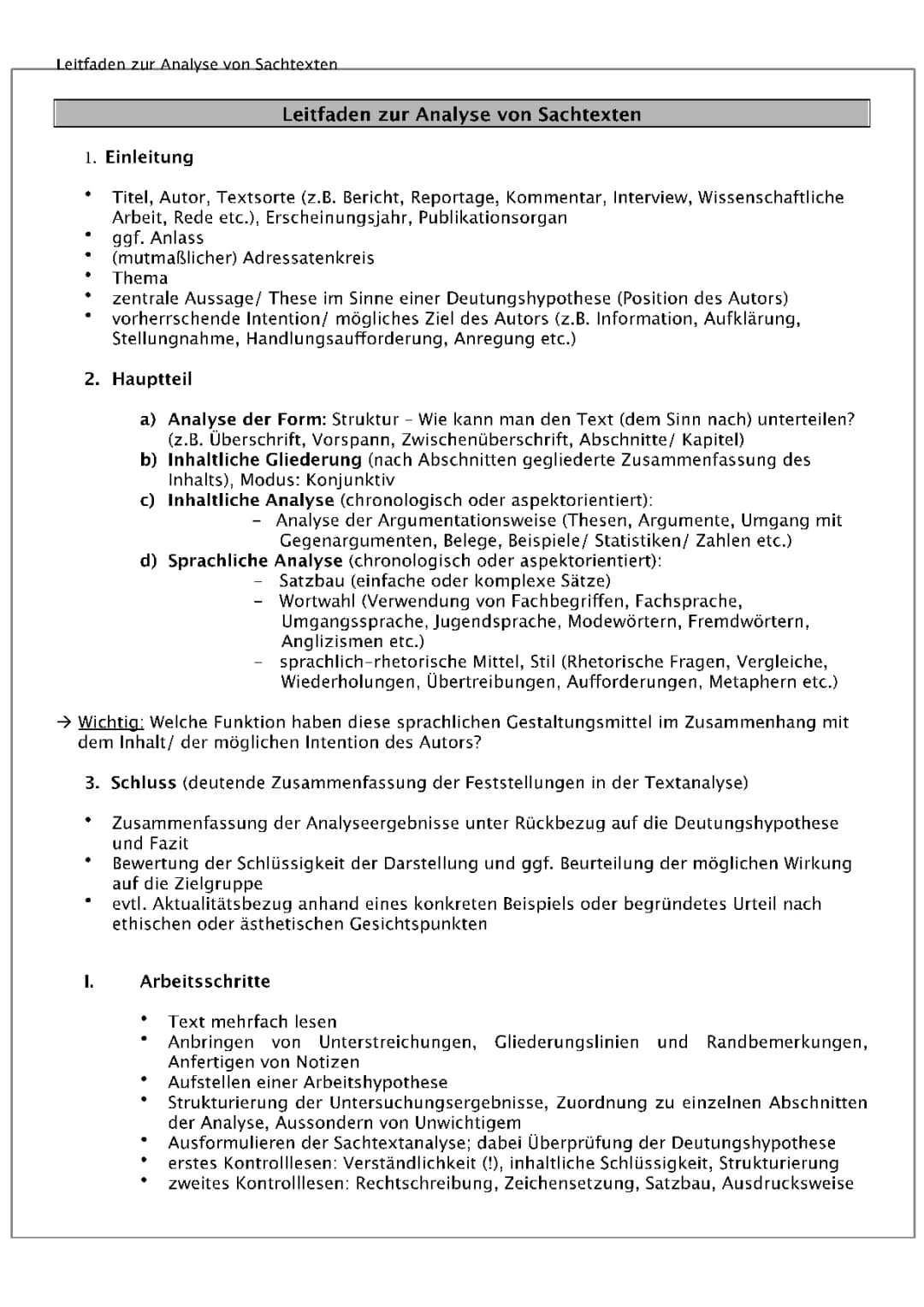 Sachtext Analysen
