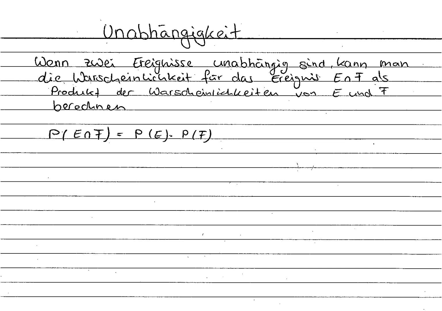 Bernoulli
Zufallsexperiment mit zwei Versuchsausgängen (z.B... kopf / Zahl).
Voraussetzung -> Wahrscheinlichkeit p nicht verändert u. vonein