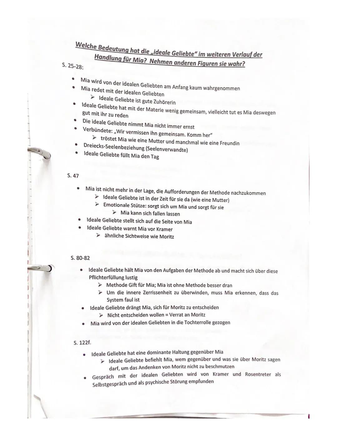 Welche Bedeutung hat die ideale Geliebte" im weiteren Verlauf der
Handlung für Mia? Nehmen anderen Figuren sie wahr?
S. 25-28:
●
●
●
●
●
●
S