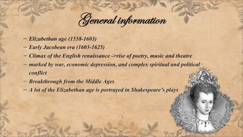 -William Shakespeare-
Historical background 1564-1616
William
Werſenem Schatzper General information
Society
Есопоту
Religion
Politics
Table