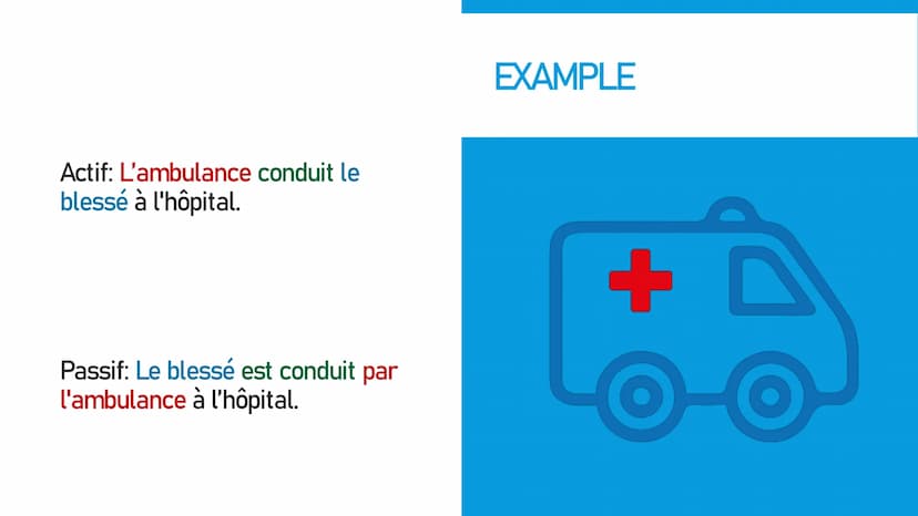 PASSIF / VOIX PASSIVE Qu'est-ce que la voix passive ?
La signification dans le passif est la même que dans l'actif
MAIS: L'accent est sur qu