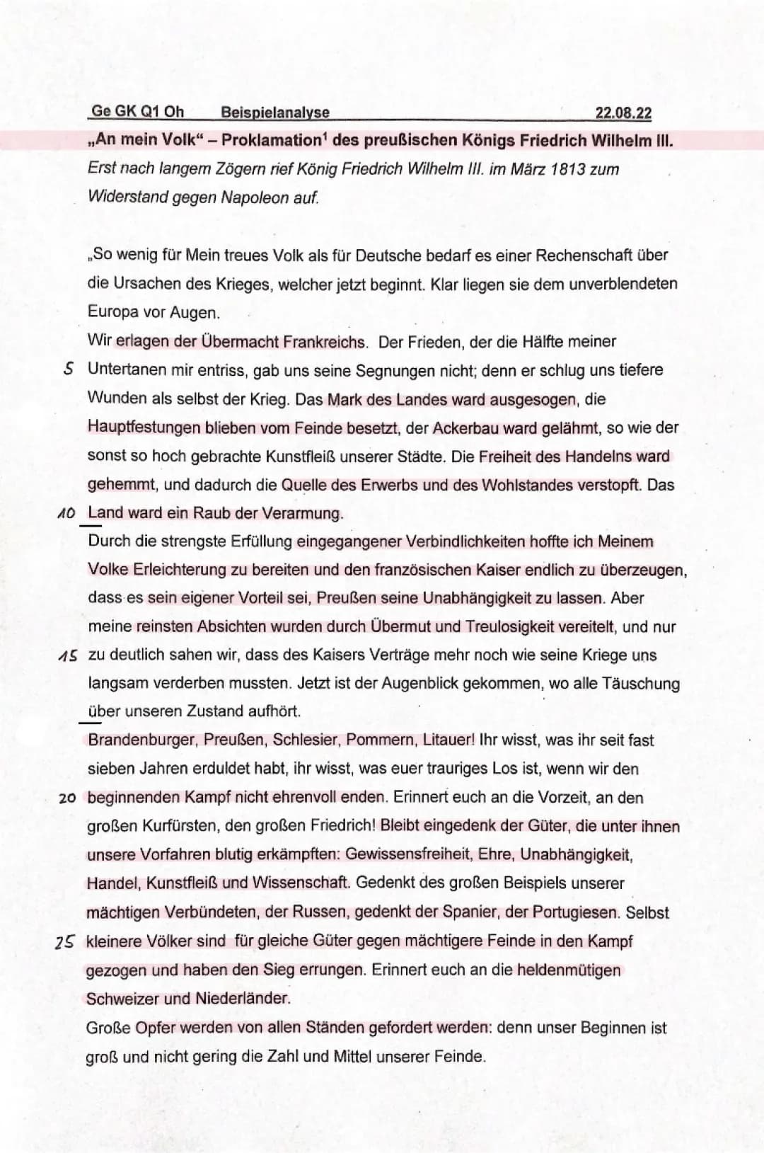 „an mein volk“ – proklamation des preußischen königs friedrich wilhelm III