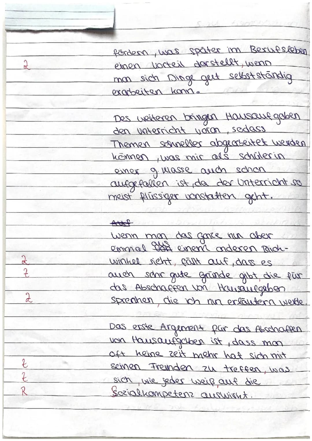 Dialektische Erörterung: Hausaufgaben Pro und Contra für Klasse 9