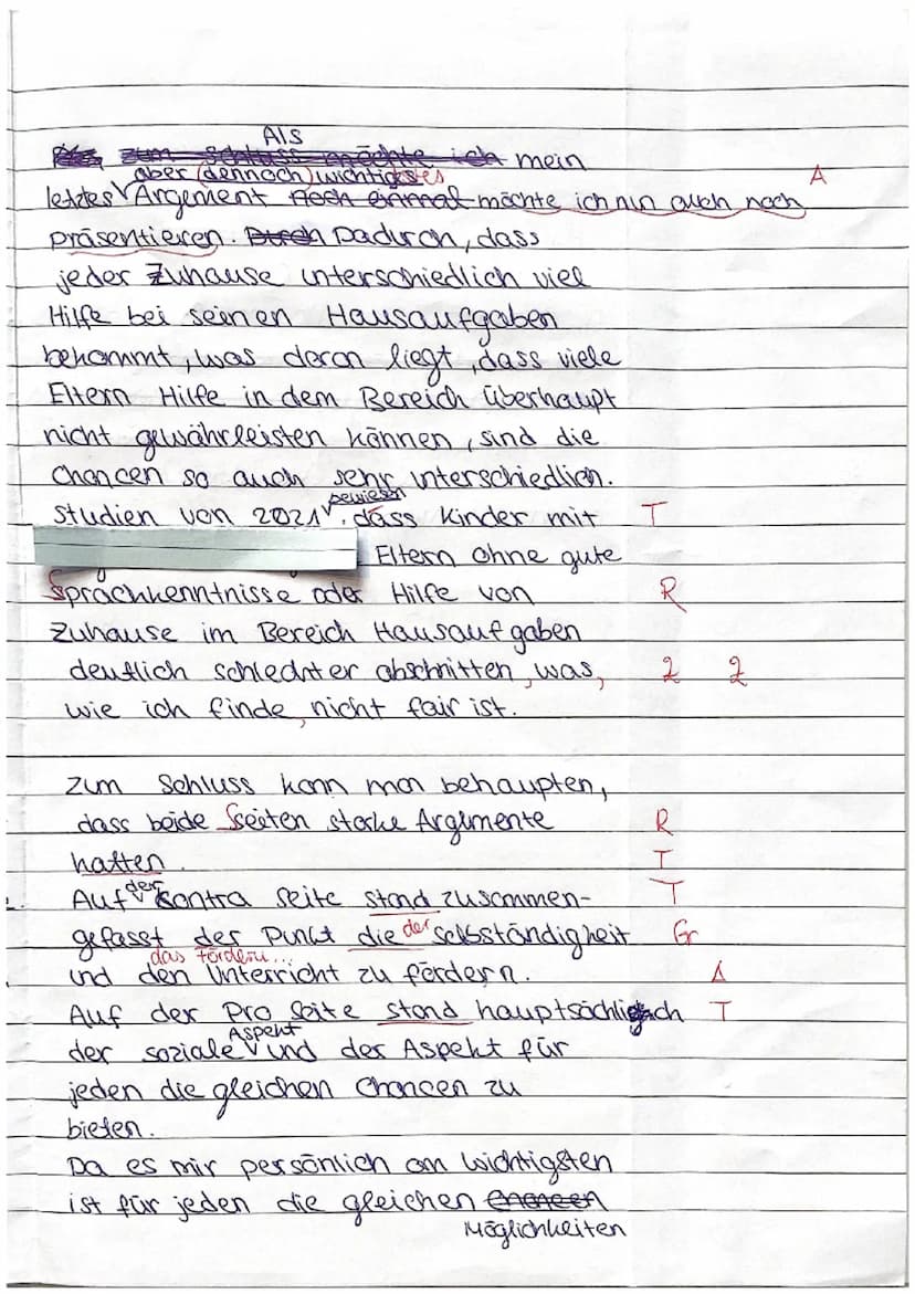 Deutsch/Klasse 9
Thema: Erörterung
Klassenarbeit Nr. 2
Deutsch
-Nachschreibetermin-
Frage 1: Sollten Hausaufgaben abgeschafft werden?
Frage 