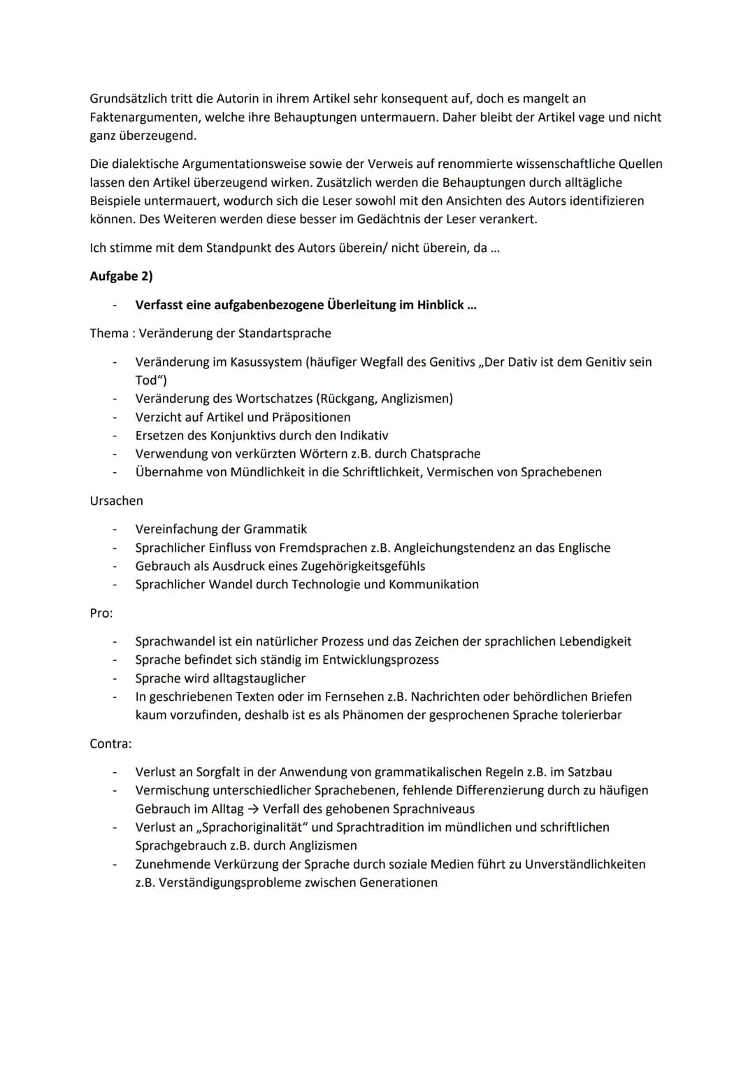 Aufgabe 1)
Einleitung
Verfasst eine aufgabenbezogene Einleitung: Nennung vom/von Autor/in, Titel, Textsorte,
Erscheinungsort und Erscheinung