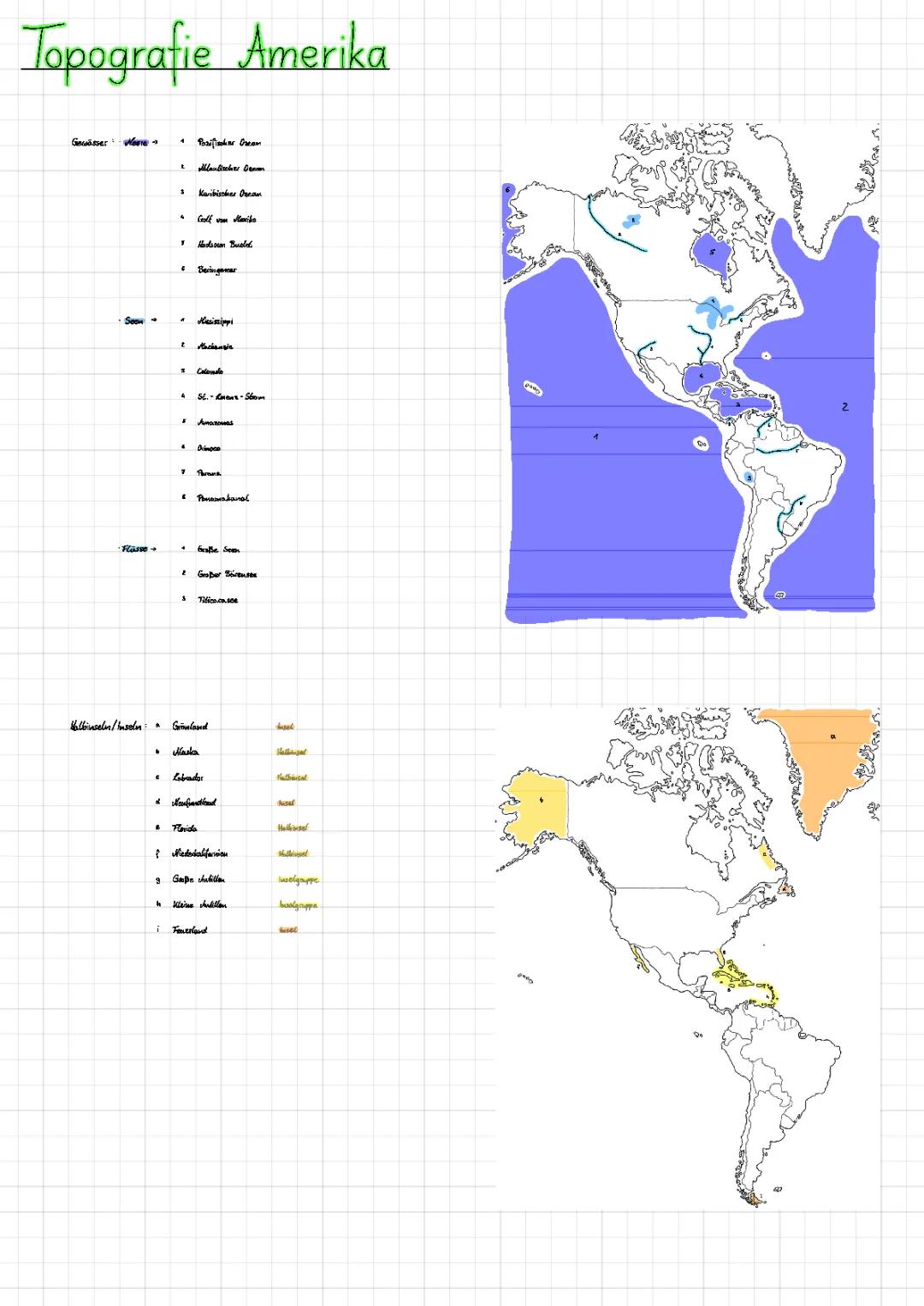 Topographie Amerika 