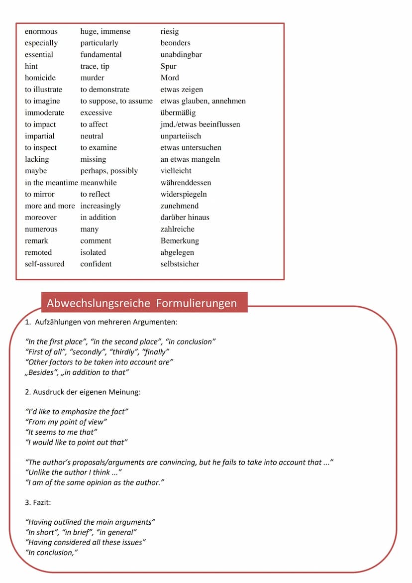 Abwechslungsreiche Adjektive
Anstatt ,,good": curious, surprised, overwhelmed, brave, confident, relieved, grateful, impressed, thrilled
Ans