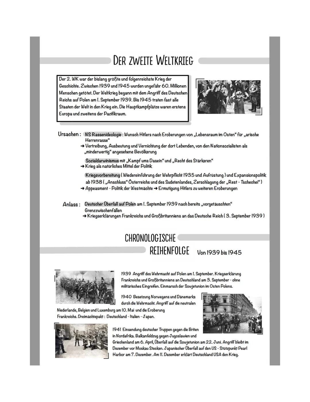 DER ERSTE WELTKRIEG
Der Erste Weltkrieg war der ,,totale" und industrielle geführte Krieg der
Menschheitsgeschichte. Er wurde in Europa, Afr