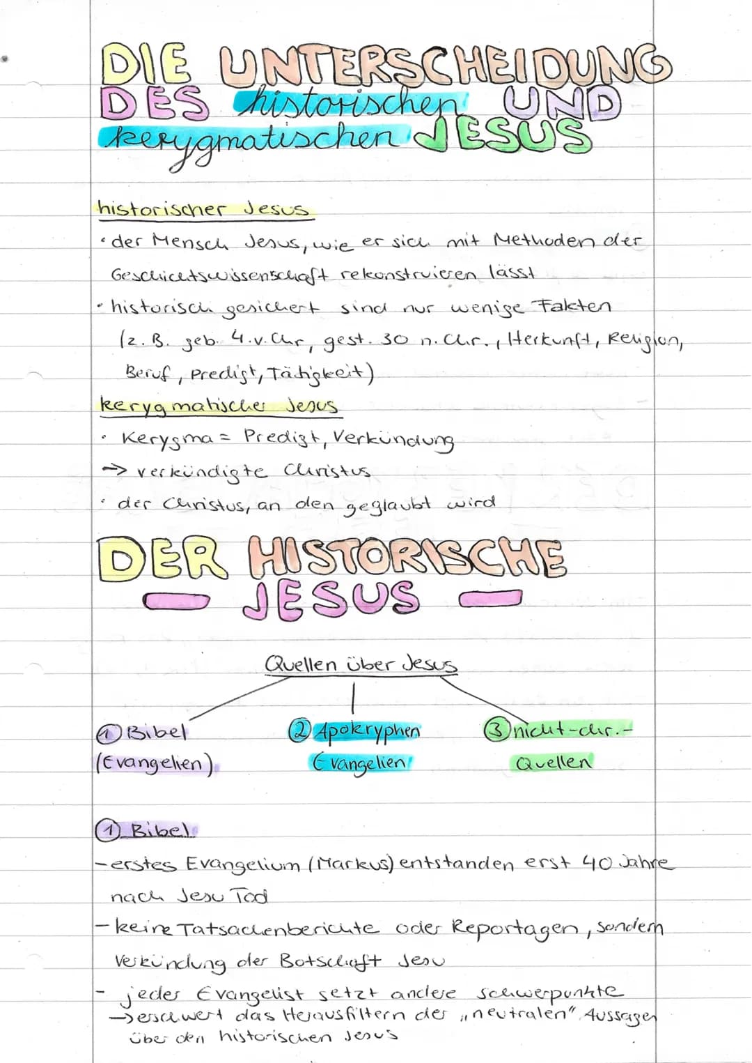 DIE UNTERSCHEIDUNG
operygmatischen JESUS
historischen
historischer Jesus.
• der Mensch Jesus, wie er sich mit Methoden der
Geschichtswissens