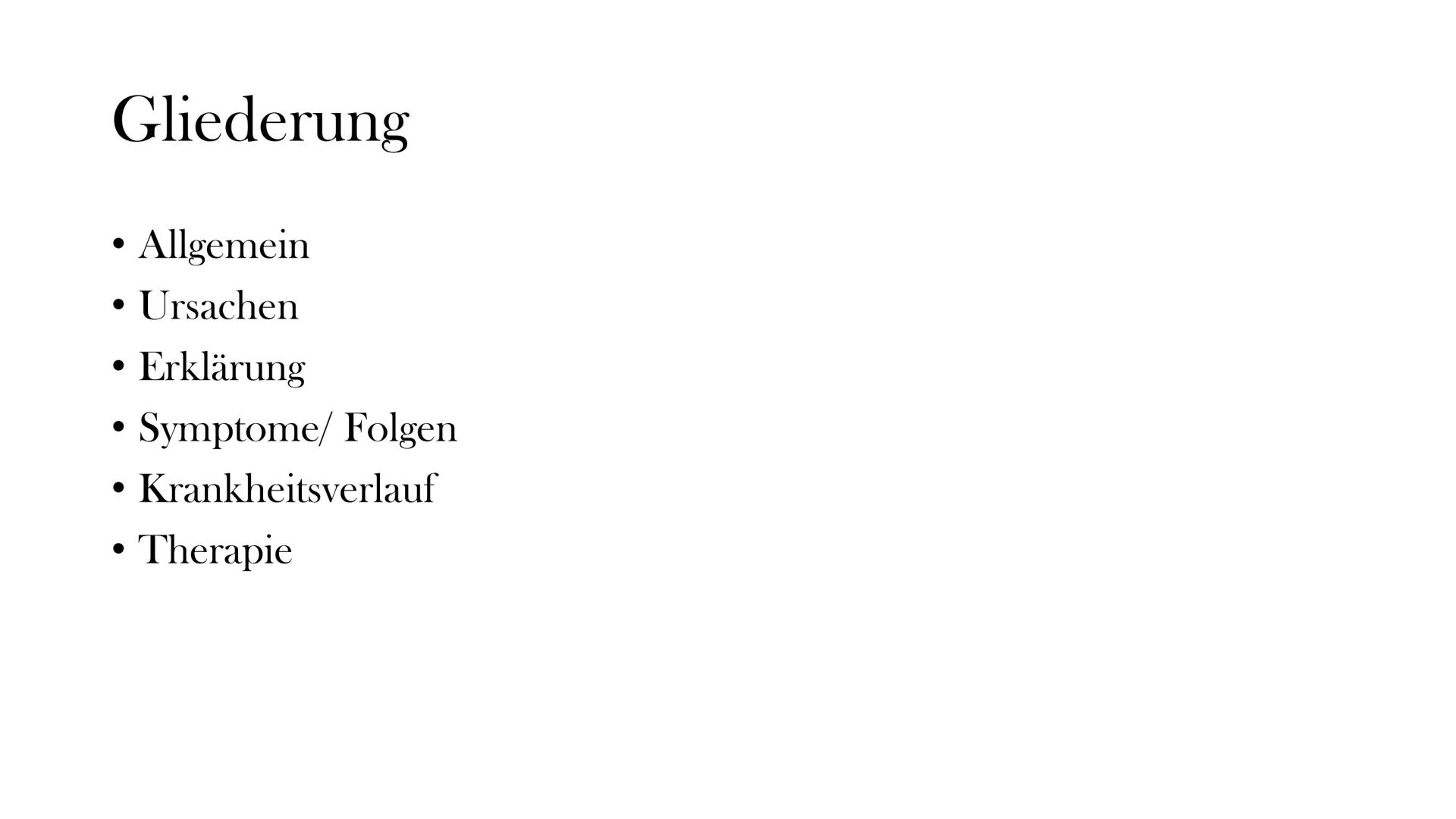 MULTIPLE SKLEROSE
Die Krankheit mit tausend Gesichtern
von Simon, Nemo, Maren, Caro, Louisa Gliederung
●
• Allgemein
Ursachen
Erklärung
• Sy