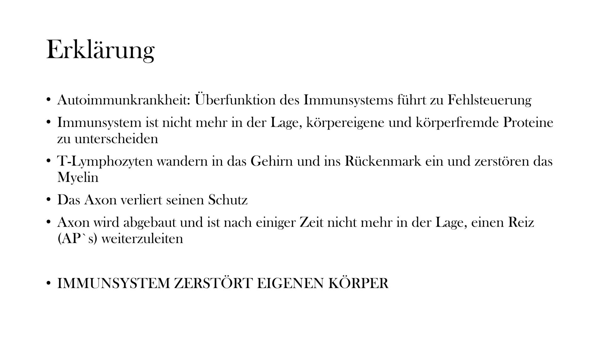 MULTIPLE SKLEROSE
Die Krankheit mit tausend Gesichtern
von Simon, Nemo, Maren, Caro, Louisa Gliederung
●
• Allgemein
Ursachen
Erklärung
• Sy