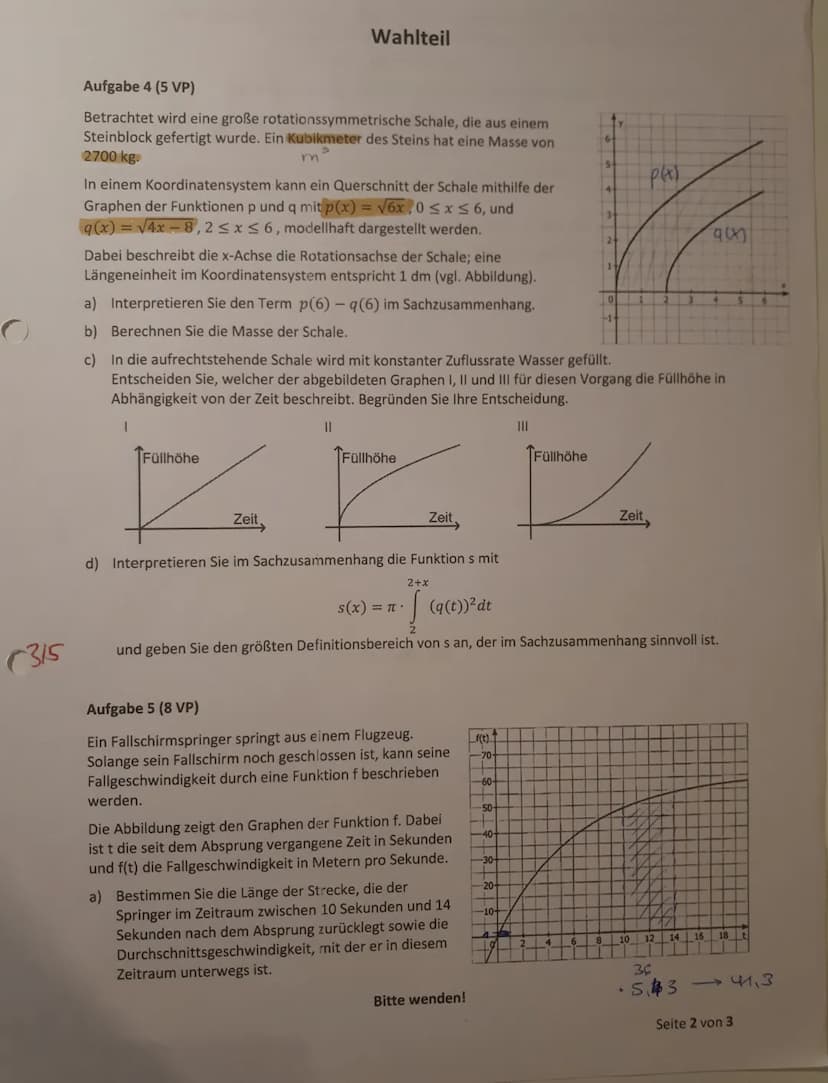 Bearbeitungszeit: 90 Minuten
1,5/2
Achten Sie auf Nachvollziehbarkeit der Lösungen; d.h. Lösungswege müssen sauber und vollständig
dokumenti