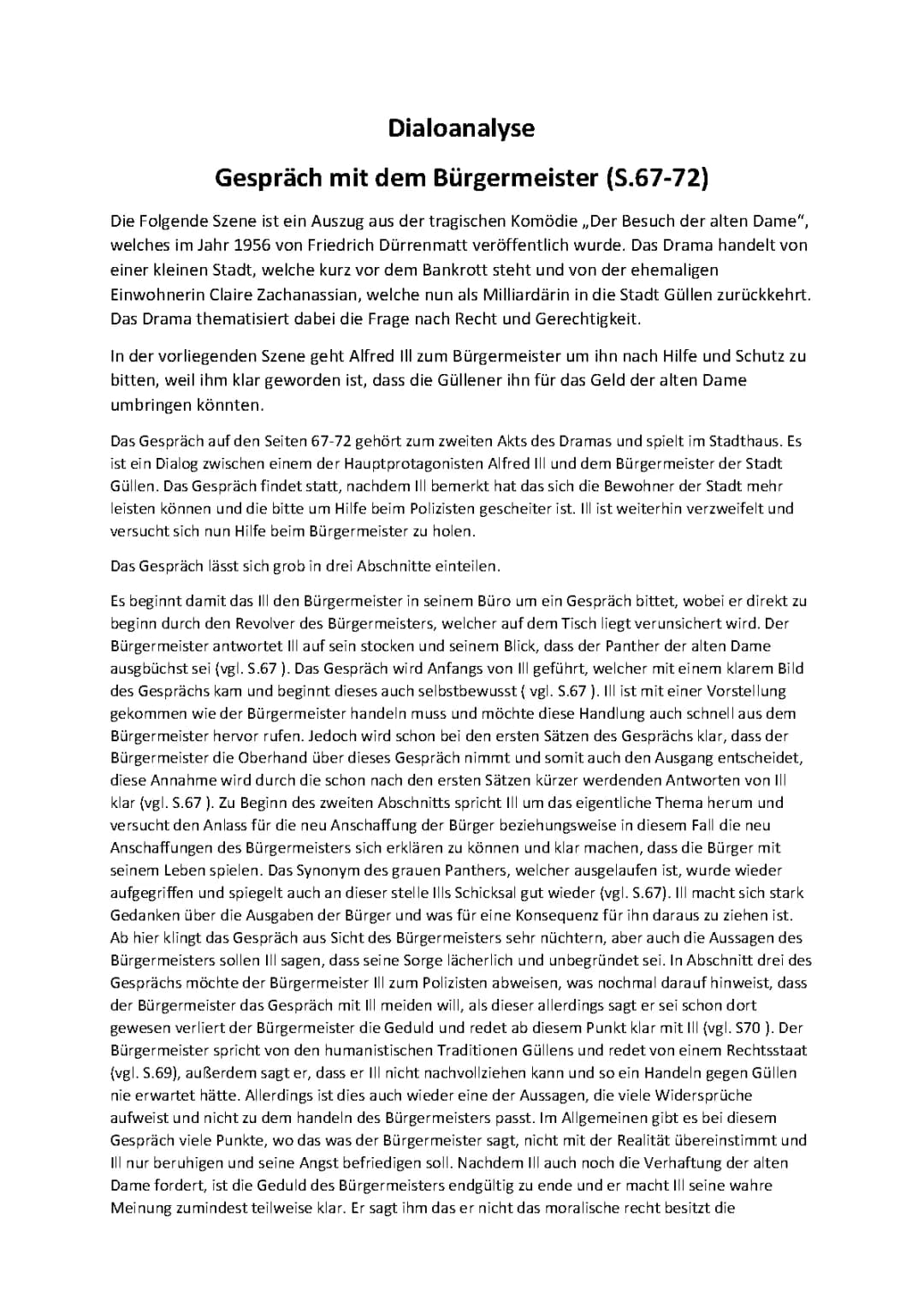 dialoganalyse besuch der alten dame 