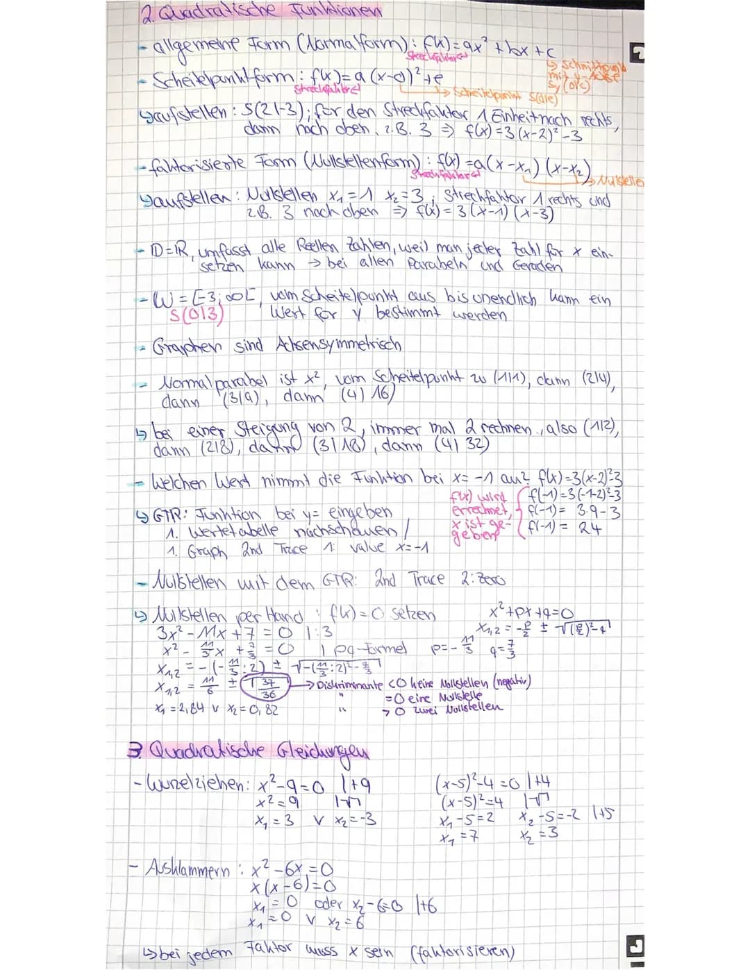 Mathe Mathearbeit
1. Lineare Funktionen
Stergong
-Funktionsgleichung: f(x) = mx +b
-Graph ist eine Gerade
Definitionsbereich (+- Stellen) : 