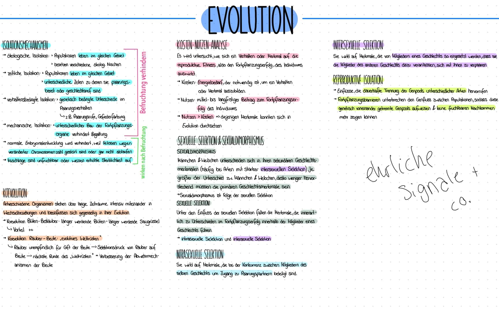 Evolution HOMOLOGIE
Einander entsprechende Strukturen und Merkmale bei verschiedenen
Arten, die auf gemeinsame Abstammung und auf gemeinsame