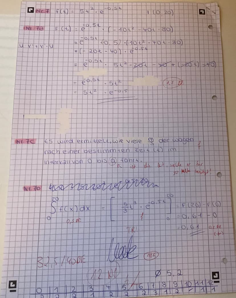 Name:
Klausur Integralrechnung Nr. 1 (Q1 GK)
Lösungs- und Rechenwege immer vollständig und nachvollziehbar angeben.
Aufgabe 1
Aufgabe 1 Best