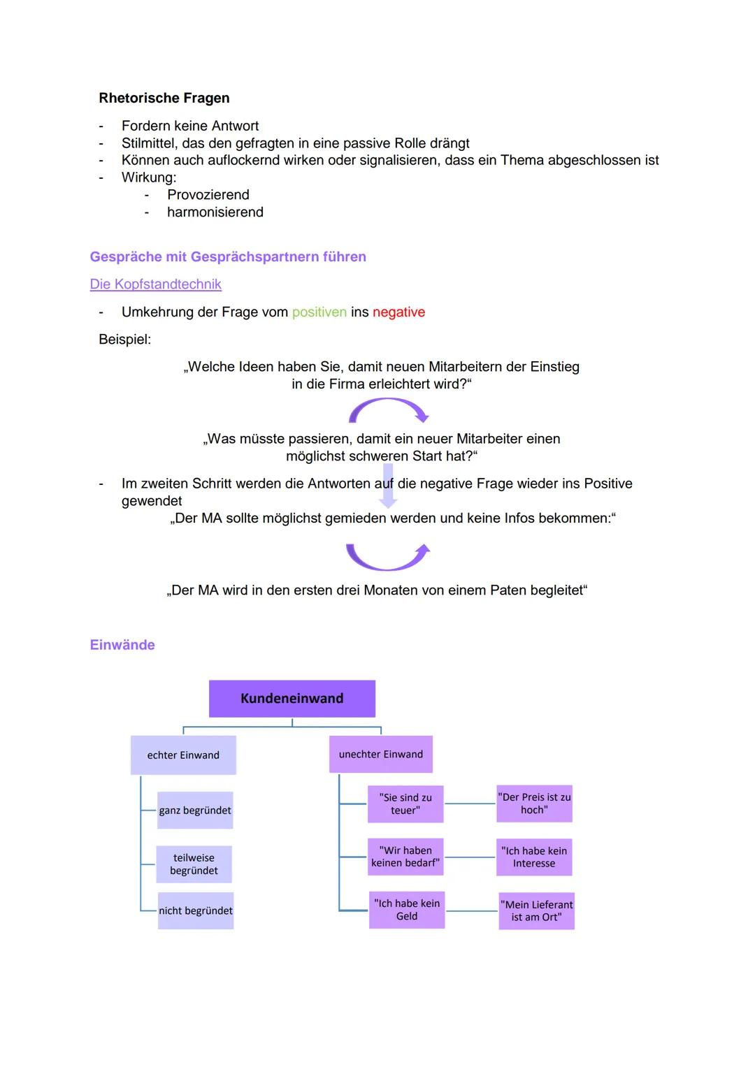 Lernzettel LF7

Themen:
- Fragetechniken
- Gespräche mit Gesprächspartnern führen
- Einwände (Echte/Unechte)
- Konflikte in Gesprächssituati