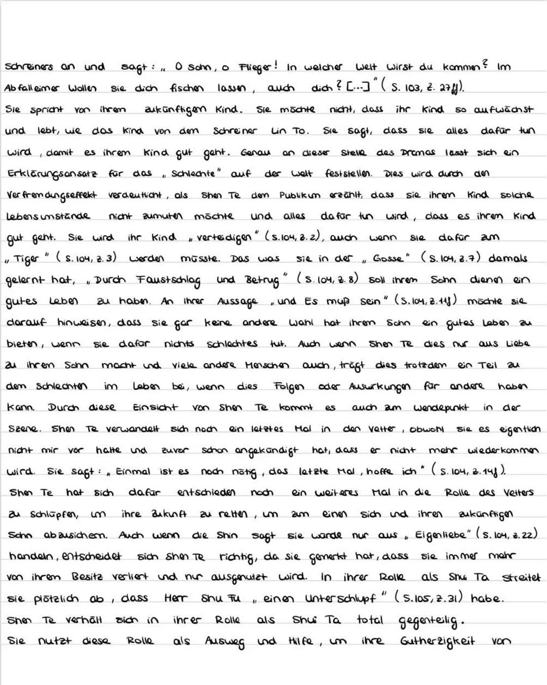 Szenenanalyse

Szene 7.

11.02.2021

Das siebte Kapitel aus den Drama, Der gute Mensch von sezuan", welches
im Jahr 1943 uhraufgeführt und v