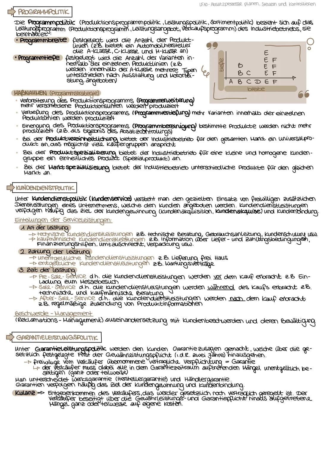LFAO-Absatzprozesse planen, Steuem und Kontrollieren
1 Produktpolitik mantgerechte Gestaltung des Leistungsangebotis eines Unternehmens
-Pum
