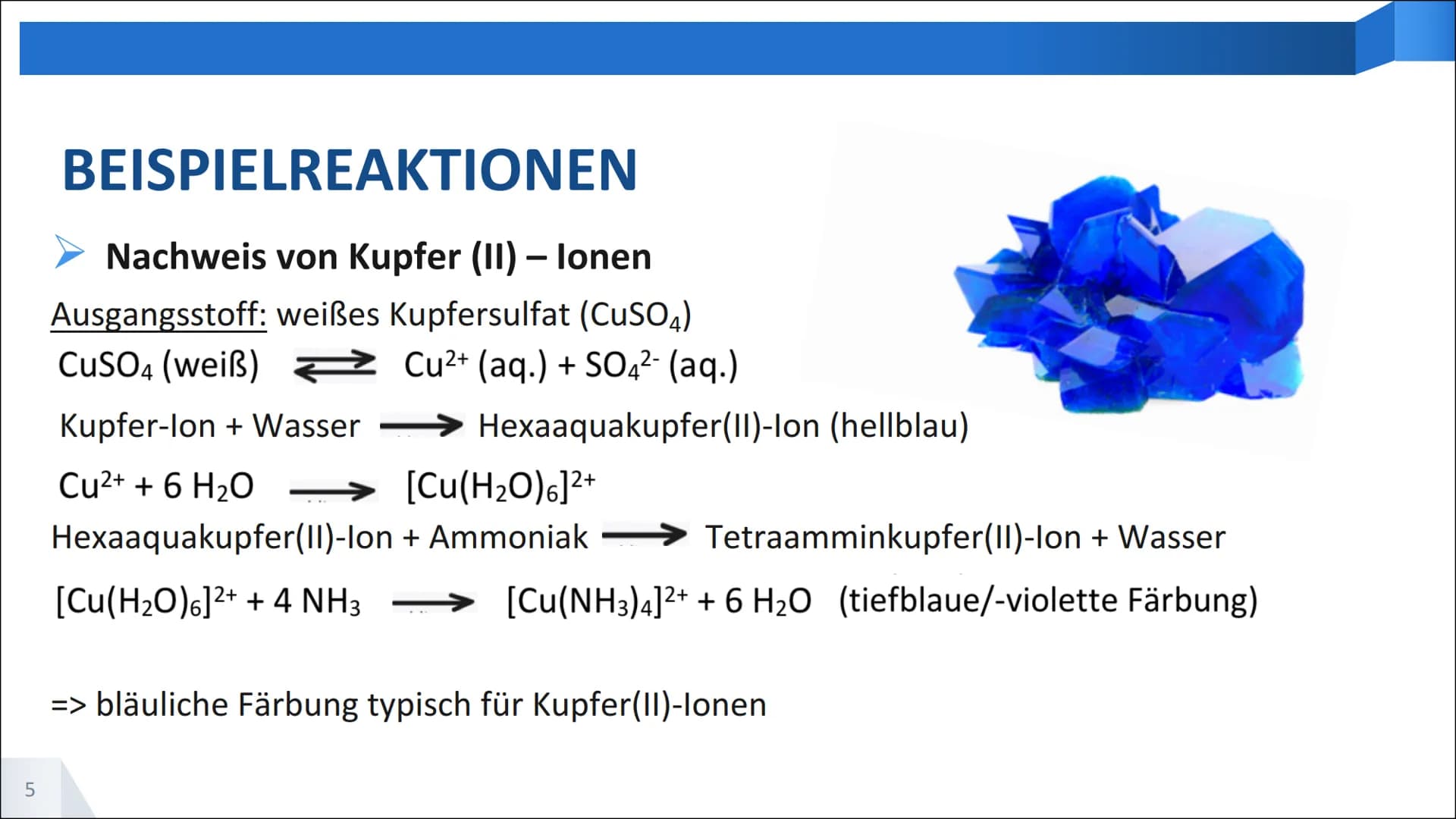 BEDEUTUNG VON
KOMPLEXVERBINDUNGEN HANDOUT- Bedeutung von Komplexverbindungen
Lena Rothensee 20/2
1. Nachweisreaktionen von Metall-lonen durc