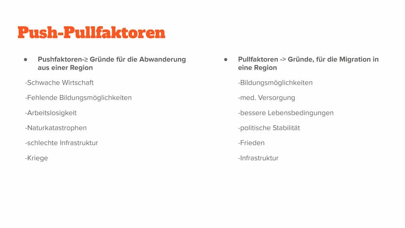 Migration Inhalt
-Definition
-Push-Pullfaktoren
-Formen von Migration
-Frontex
-Folgen der Zuwanderung
-Fluchtwege
-Flüchtlingsströme Defini