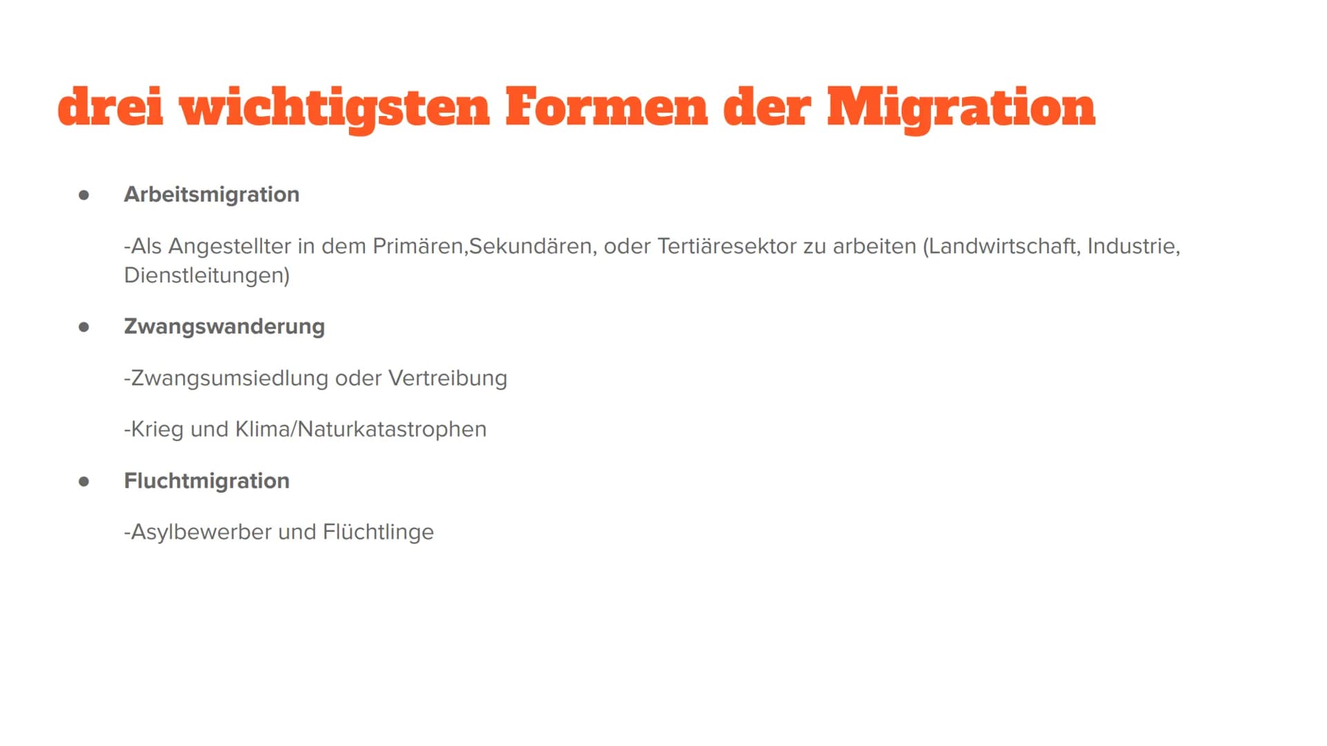 Migration Inhalt
-Definition
-Push-Pullfaktoren
-Formen von Migration
-Frontex
-Folgen der Zuwanderung
-Fluchtwege
-Flüchtlingsströme Defini