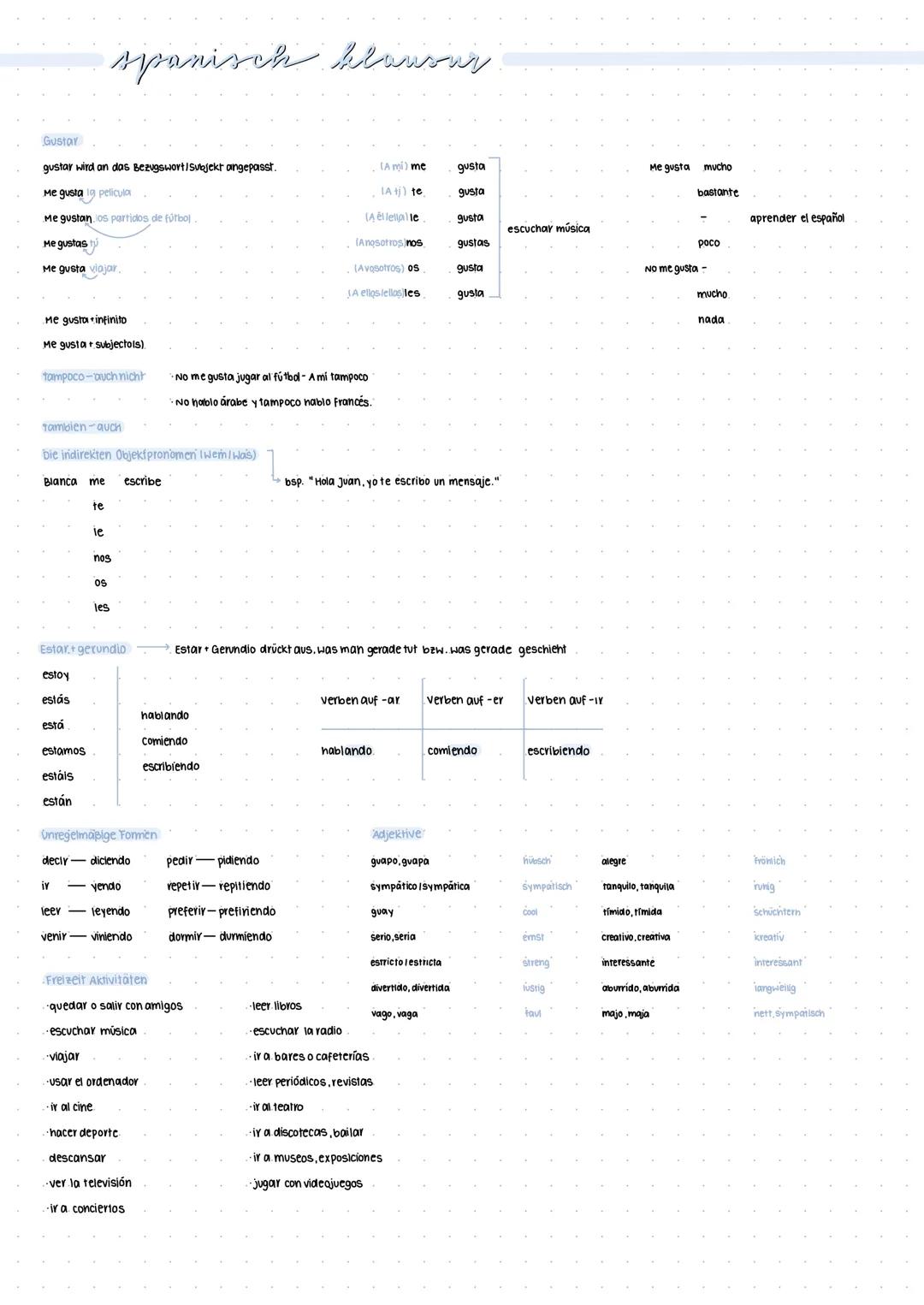 spanisch klausus
Hay-ser-estar
Ser-Identifizierung einer Person oder Sache bzw. Material
La moto es rojo
estar-zustand einer Person oder Sac