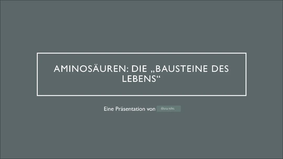 Aminosäuren Präsentation 