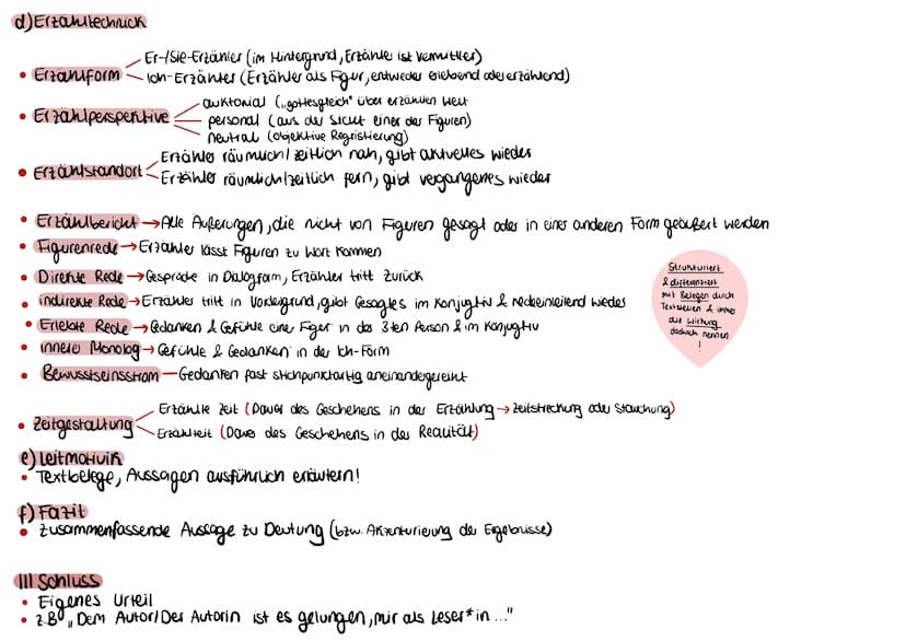 Analyse & Interpretation von Erzähltexten (entweder Textauszügen aus, Transit' oder Kurzprosa):
I Einleitung
●
Angaben zur Textsorte, Titel 