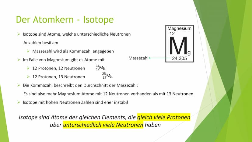 Ein Atom ist der kleinste Baustein von Stoffen. Sie lassen sich mit
chemischen Methoden nicht weiter zerteilen.
Atome besitzen einen massere