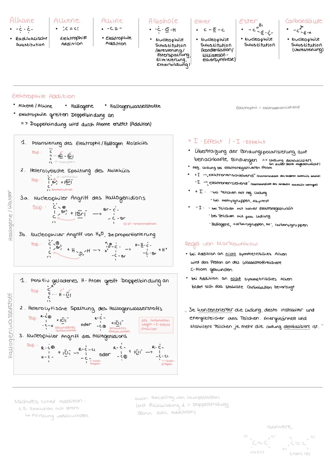 Polykondensation
• Monomere mit funktionellen Gruppen (Alkohole, Allansäuren, ...)
aus 2 Monomeren wird unter Abspaltung eines kleinen Molek