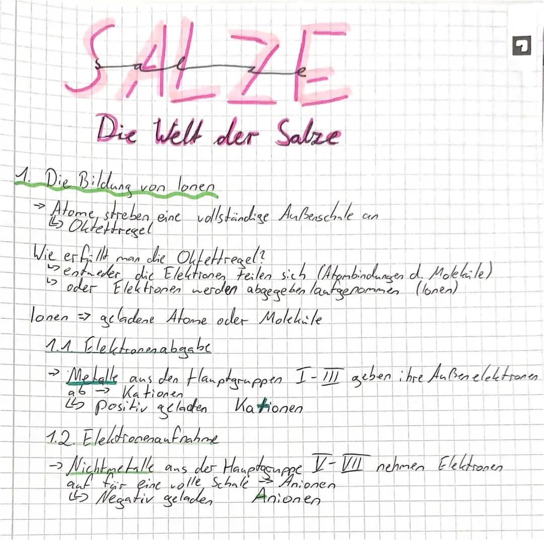 die bildung von ionen